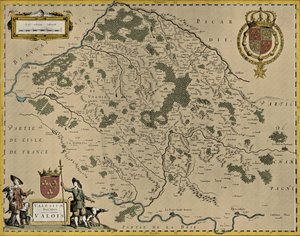 Mapa Valois autorstwa Willem and Joan (1596 1673) Blaeu