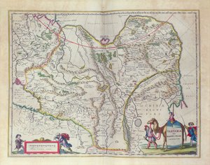 Mapa Syberii i Chin z Le Theatre du Monde lub Nowego Atlasu, 1645