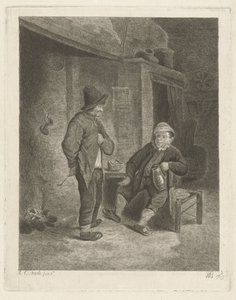 Wnętrze z rolnikami autorstwa Willem de Bruin