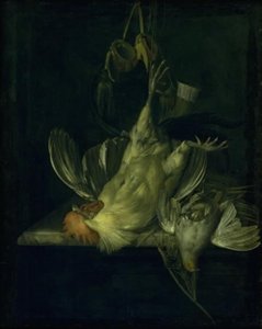 Martwy biały kogut autorstwa Willem van Aelst