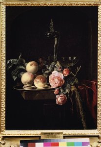 „Martwa natura róż i brzoskwiń” (Róże i brzoskwinie) Obraz Willema van Aelsta (1625-około 1683) 1659 Muzeum Puszkina, Moskwa autorstwa Willem van Aelst