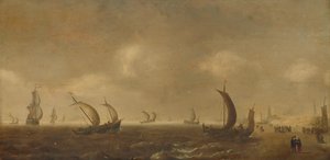 Pejzaż morski na plaży w Scheveningen autorstwa Willem van Diest (attributed to)