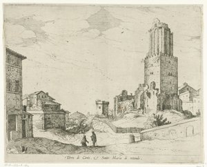 Torre delle Milizie i Panteon Torre di Conti e Santo Maria di retonde (tytuł obiektu) Widoki Rzymu (tytuł serii)