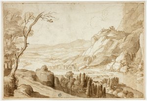 Krajobraz Renu autorstwa Willem van Nieuwlandt II