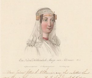Nakrycie głowy dziewczyny z Alkmaar, 1816 Dziewczyna z Holandii Północnej z Alkmaar / Une Jeune d