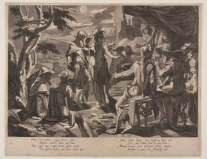 Sędziowie Areopagity z Aten, płyta 8 z Tronów Sprawiedliwości (Thronus Iustitiae) autorstwa Willem van Swanenburgh
