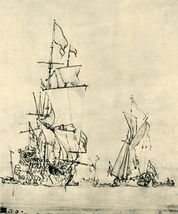 Statki na morzu, połowa końca XVII wieku, 1943. autorstwa Willem van de Velde the Younger