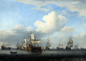 Schwytany Swiftsure, Seven Oaks, Loyal George i Convertine..., c1666 autorstwa Willem van de Velde the Younger