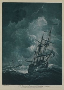 Statek dryfujący w wichurze autorstwa Willem van de the Elder Velde