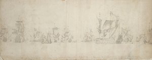 Holenderska flota po radzie wojennej, 8-18 sierpnia 1665 r. autorstwa Willem van de the Elder Velde