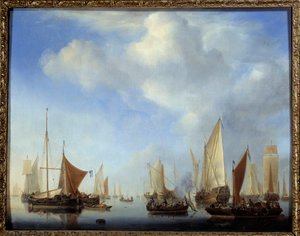 La petite flota Obraz Willema Van de Velde II le Jeune (1633-1707)