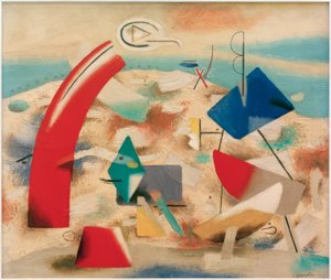 Wesoły krajobraz IV autorstwa Willi Baumeister