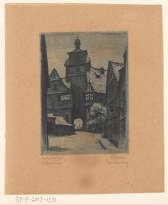 Widok na Weisserturm w Rothenburg ob der Tauber Rothenburg T. Weisserturm (tytuł na obiekcie) autorstwa Willi Foerster (signed by artist)