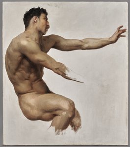 Studium Satyra dla Nimfy i Satyra, ok. 1873 (olej na płótnie) autorstwa William-Adolphe Bouguereau
