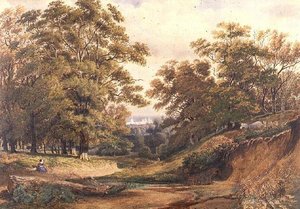 Scena w Bagley Wood koło Oxfordu (akwarela i bodycolor) autorstwa Joseph Mallord William Turner
