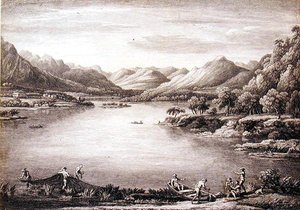 A View of the Head of Ulswater towards Patterdale, wyryty przez Chatelin and Mason autorstwa William (after) Bellers