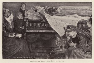 Ciało Elżbiety I złożone w stanie, wyd. 1898 (litografia)