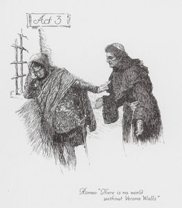 Romeo i Julia Szekspira: Akt 3 (litografia) autorstwa William (after) Hatherell
