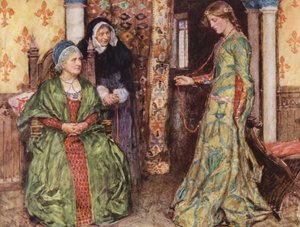 Romeo i Julia Szekspira: Akt I, Scena III (kolorowa litografia)