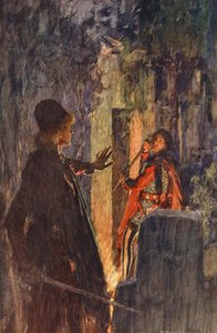 Romeo i Julia Szekspira: Akt V, Scena III (kolorowa litografia)