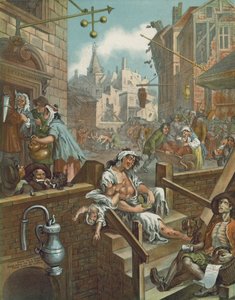 Chromolithograph Gin Lane Williama Hogartha (chromolitho)