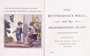 Ilustrowany frontyspis z książki dla dzieci „Bal motyla i uczta konika polnego” Williama Roscoe (1753-1831)