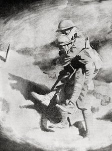 Poilu i Tommy według obrazu Sir Williama Orpena. autorstwa William (after) Orpen