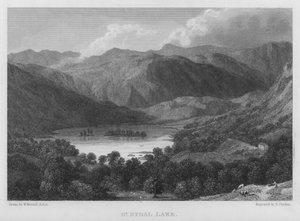 Wielkie Jezioro Rydal (rycina) autorstwa William (after) Westall