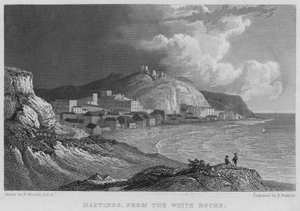 Hastings, z Białych Skał (rycina) autorstwa William (after) Westall