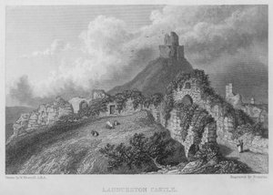 Zamek Launceston (rycina) autorstwa William (after) Westall
