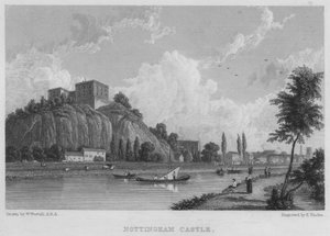 Zamek Nottingham (grawerowanie) autorstwa William (after) Westall