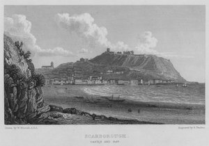 Scarborough, Castle and Bay (grawerowanie) autorstwa William (after) Westall