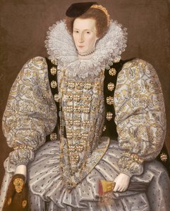 Portret damy z elżbietańskiego dworu, ok. 1595 (olej na płótnie) autorstwa William (attr. to) Segar