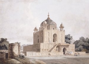 Mauzoleum sułtana Parviza w pobliżu Allahabadu (ołówek, długopis i czarny atrament, w/c) autorstwa William (circle of) Daniell