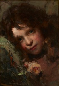 Studium głowy (olej na płótnie) autorstwa William A. Pratt