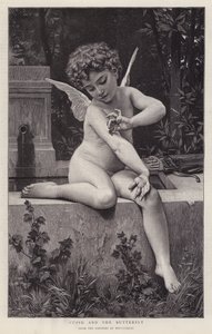 Kupidyn i Motyl (lito) autorstwa William Adolphe (after) Bouguereau