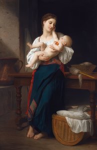 Pierwsze pieszczoty autorstwa William-Adolphe Bouguereau