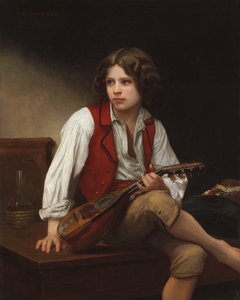 Włoski z mandoliną, 1870 autorstwa William Adolphe Bouguereau