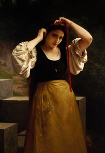 Czerwona Wstążka, 1869 autorstwa William Adolphe Bouguereau