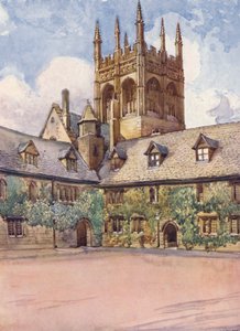 "Mob quad", Merton College (kolorowa litografia)
