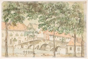 33v „Batawia”  z albumu 372 rysunków pejzaży, wybrzeży, strojów i życia codziennego wykonanych podczas ambasady Lorda Macartneya u cesarza Chin w latach 1792-1794 (ołówek i akwarela na papierze) autorstwa William Alexander