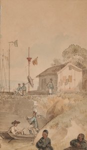 Łódź rzeczna w Chinach, listopad autorstwa William Alexander