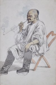 Siedzący Chińczyk palący autorstwa William Alexander
