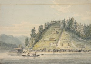 Wioska przyjaznych Indian, przy wejściu do Kanału Bute autorstwa William Alexander