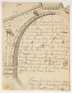 f.14 70 Badania mostów,  z albumu 372 rysunków pejzaży, wybrzeży, strojów i życia codziennego wykonanych podczas ambasady lorda Macartneya u cesarza chińskiego w latach 1792-1794 (ołówek i akwarela na papierze) autorstwa William Alexander