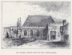 Ely House, Londyn, The Old Hall, rozebrany (grawerowanie)