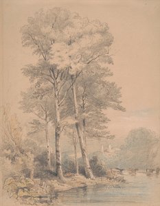 Zamek Llandovery, Południowa Walia autorstwa William Alfred Delamotte