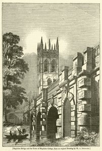 Magdalen Bridge i Wieża Magdalen College autorstwa William Alfred Delamotte