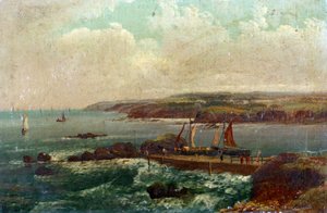 Port Bude, w Devon (Anglia). Olej na płótnie autorstwa Williama Allana (1782-1850).