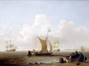 Holenderski kaag i inne holenderskie statki u wybrzeży Holandii autorstwa William Anderson